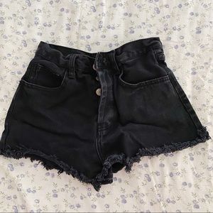 Brandy Melville John Galt Black Denim Jean Shorts